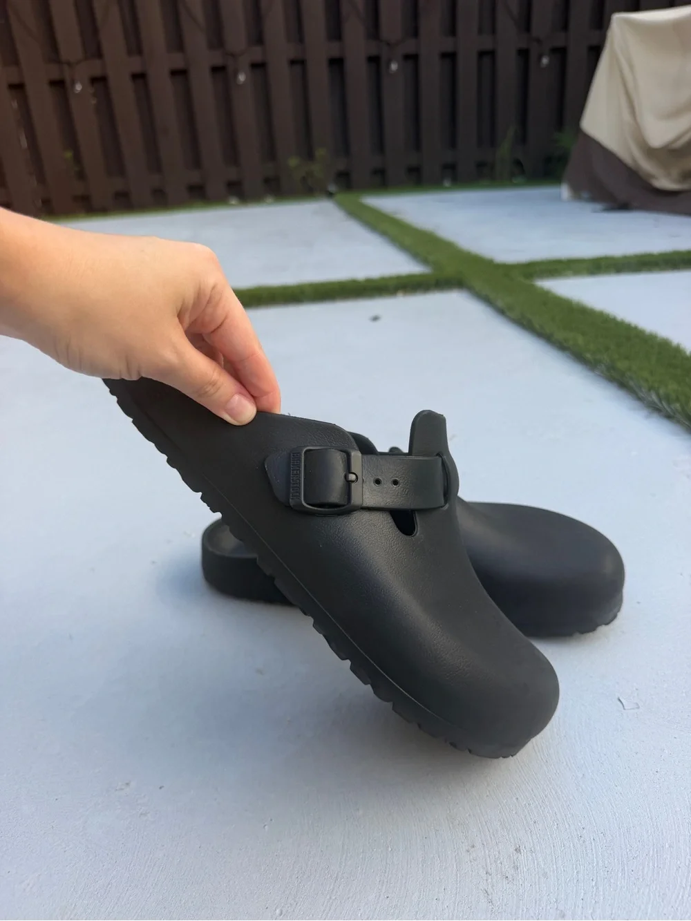 Birkenstock Black Slip-On Clog Sandals with Buckle